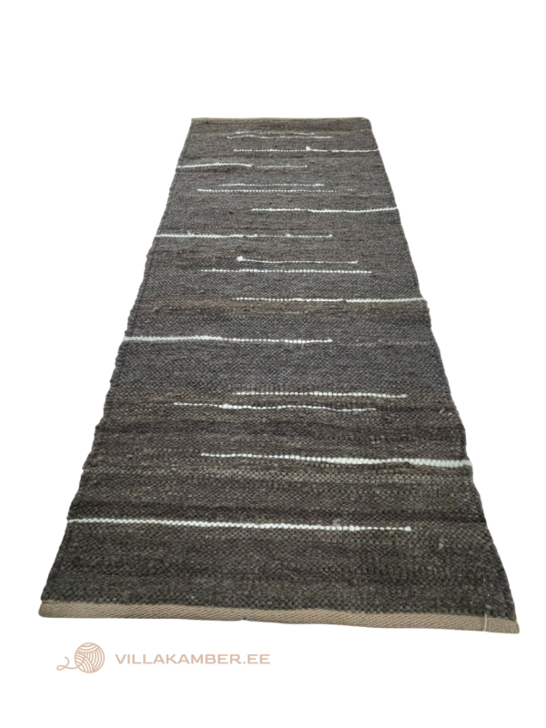 Villane vaip tume, valge triibuga 70 x 148cm