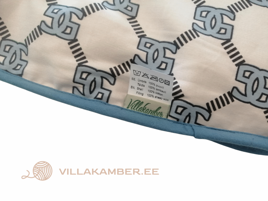 Lambavillatekk 150 x 200 cm mustriga